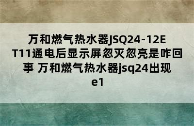 万和燃气热水器JSQ24-12ET11通电后显示屏忽灭忽亮是咋回事 万和燃气热水器jsq24出现e1